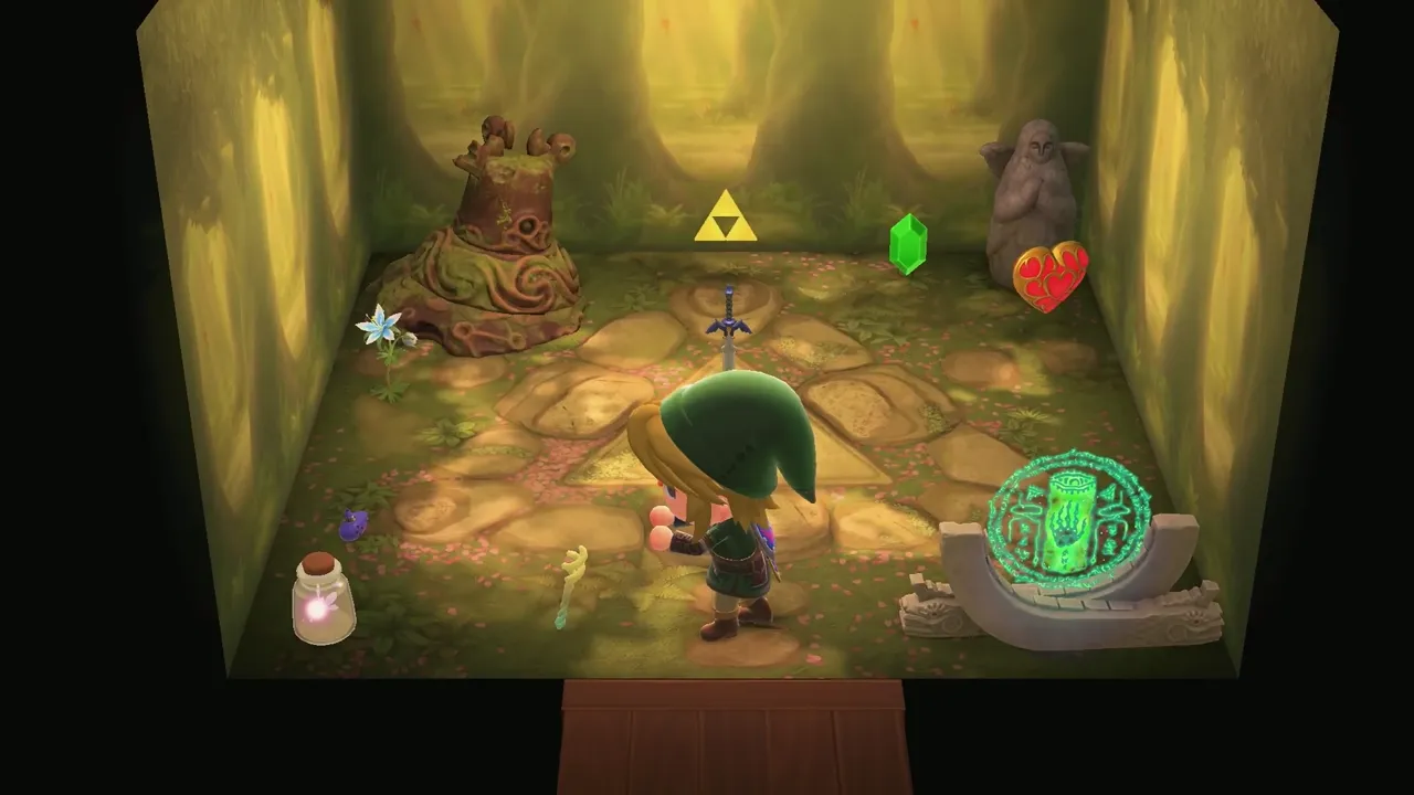 Zelda-themed room using Animal Crossing New Horizons 3.0 amiibo items
